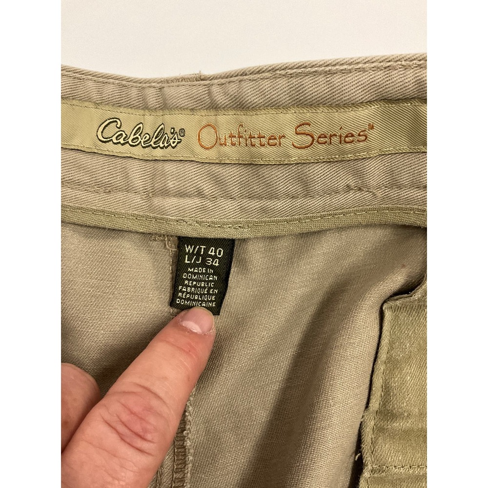 Men's Khaki Cabela's Outfitter Series Pants Adjustable Waist Flat Front 40 X 34 - Picture 5 of 12